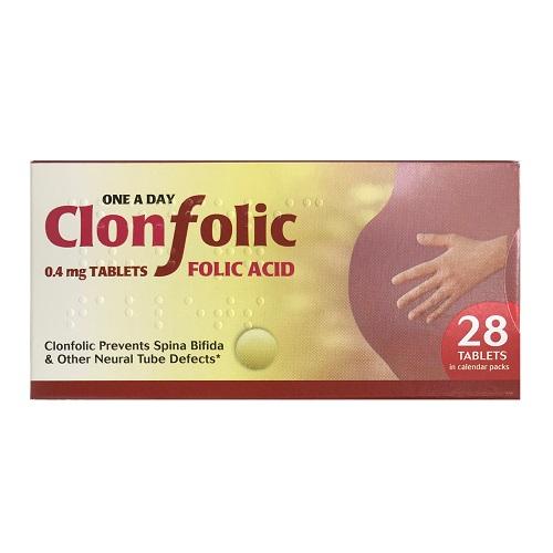 CLONFOLIC TABS 0.4MG FOLIC ACID 28 PACK