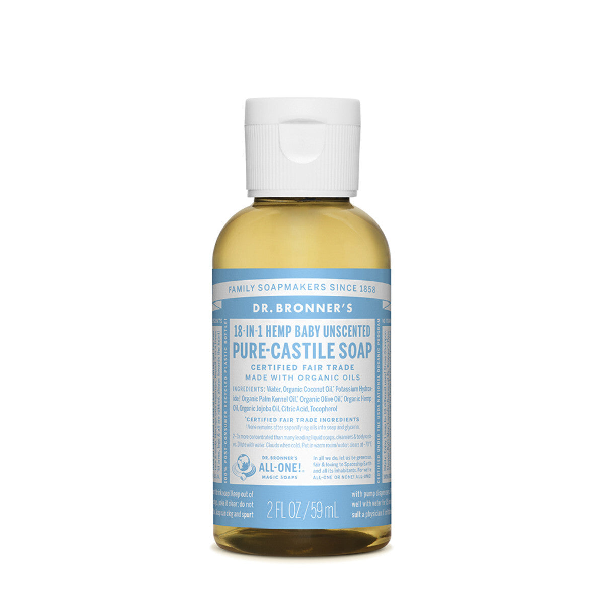 Dr. Bronner's 18-in-1 Hemp Baby Unscented Pure Castile Soap