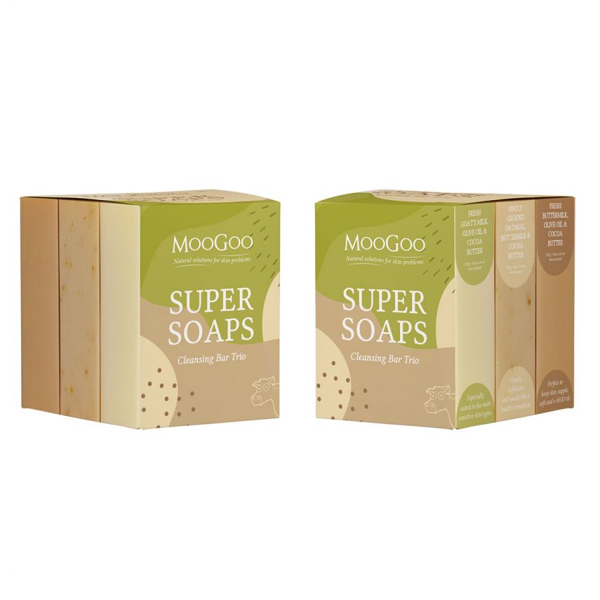 MooGoo Super Soaps Cleansing Bar Trio