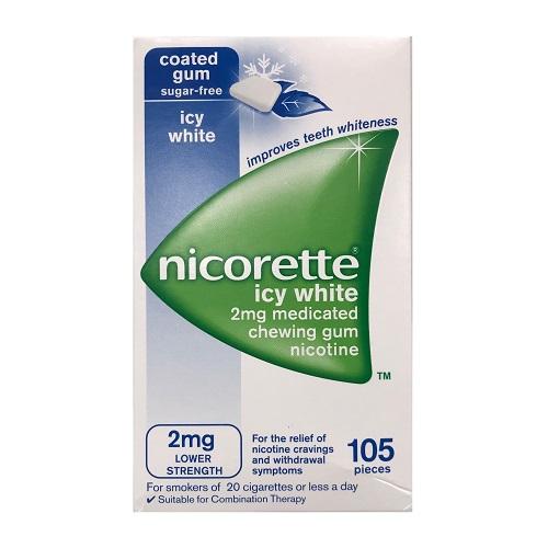 NICORETTE 2MG GUM ICY WHITE 105