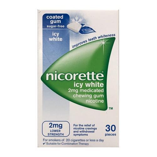 NICORETTE 2MG GUM ICY WHITE 30