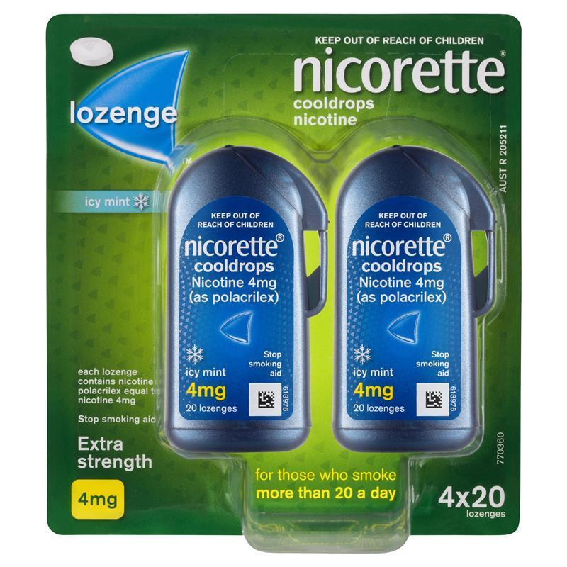 NICORETTE LOZENGERS COOLS 4MG 80