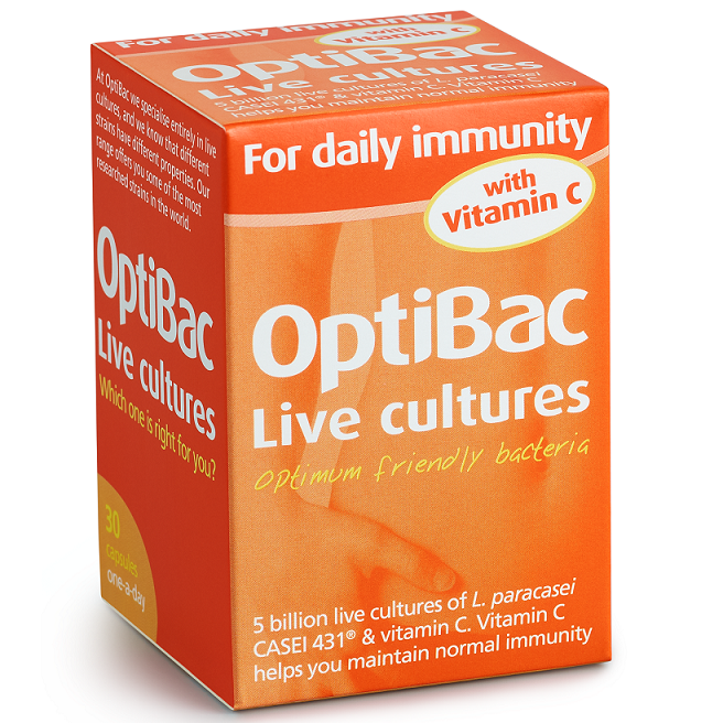 OptiBac Probiotics For Daily Immunity with Vitamin C