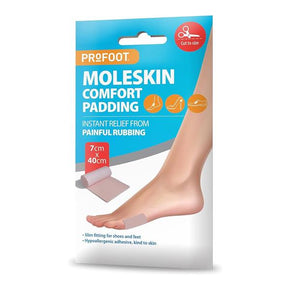 ProFoot Moleskin Comfort Padding

Say goodbye to discomfort with ProFoot Moleskin Comfort Padding! Designed to provide immediate relief from blisters, calluses, and shoe friction, this soft, breathable padding is perfect for protecting sensitive areas of your feet. The moleskin material conforms to the shape of your feet, offering a secure and comfortable fit that stays in place all day.

Whether you're dealing with a new pair of shoes, rough spots on your feet, or just need extra cushioning, ProFoot Molesk