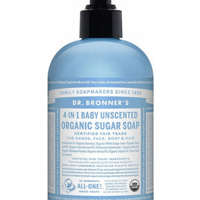 Dr. Bronner's 4-in-1 Baby Unscented Organic Sugar Soap