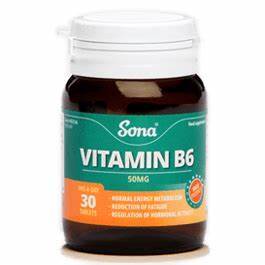 SONA VIT B6 TABS 50MG ONE A DAY 30