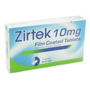 Zirtek Allergy Relief 10mg Film-Coated Tablets 7 Pack