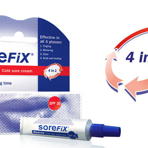 SoreFix Rescue cold sore cream spf30